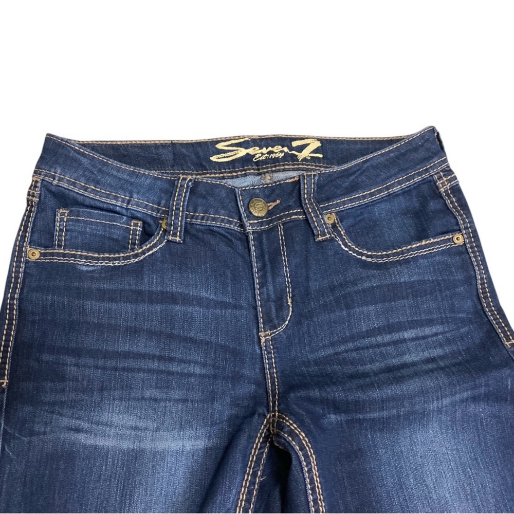 Seven7 Women's Boot Cut Jeans Size 8 Back Pocket Embroidery Festival Denim - Picture 12 of 16